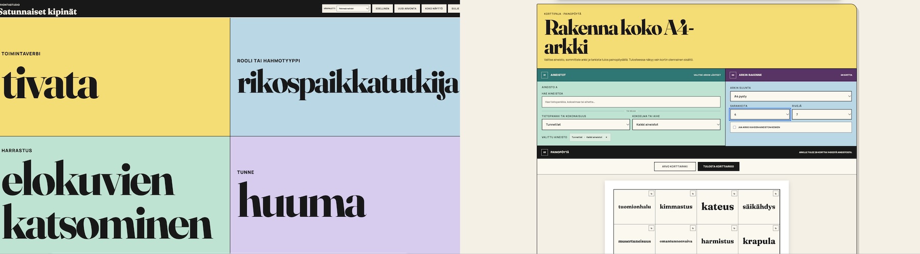Luonnostamon opetuksessa käytettävä harjoitusmateriaali